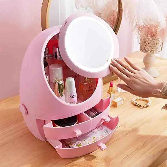 Swan Mirror Makeup Organizer
