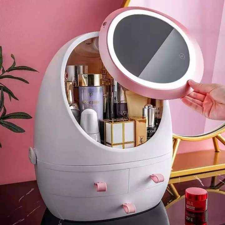 Swan Mirror Makeup Organizer